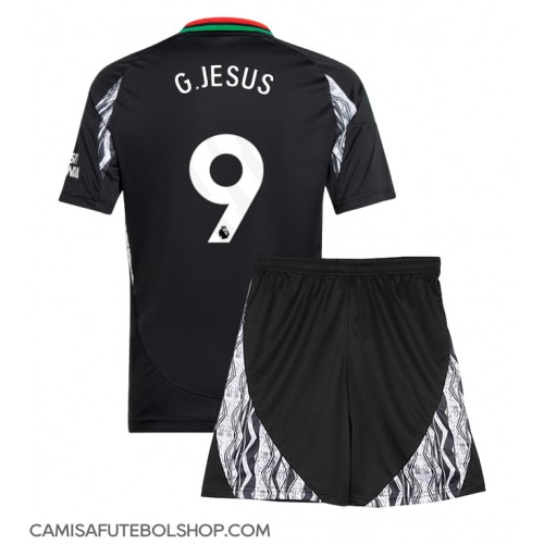 Camisa de time de futebol Arsenal Gabriel Jesus #9 Replicas 2º Equipamento Infantil 2024-25 Manga Curta (+ Calças curtas)